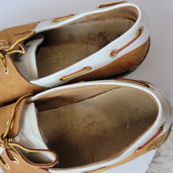 TIMBERLAND Men\'s Heritage 2 Eye Boat Brown White Leather Casual Shoes Size 12 M main image 6